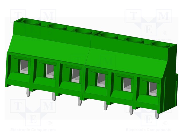 Connector: PCB terminal block; terminal; angled; Plating: tinned