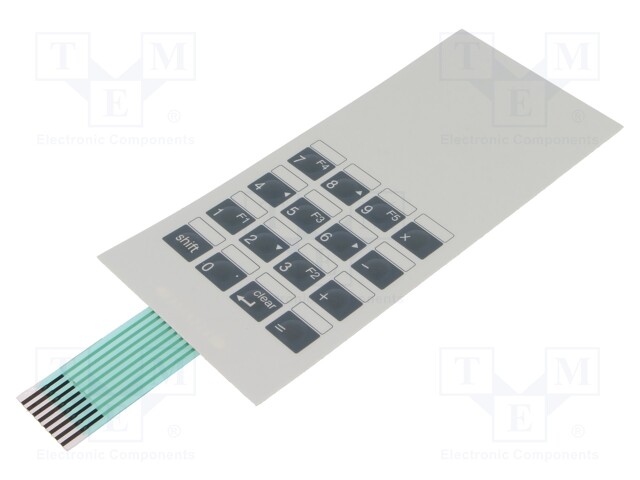 Keypad: membrane; No.of butt: 16; W: 71mm; Pitch: 2.54mm; L: 155mm