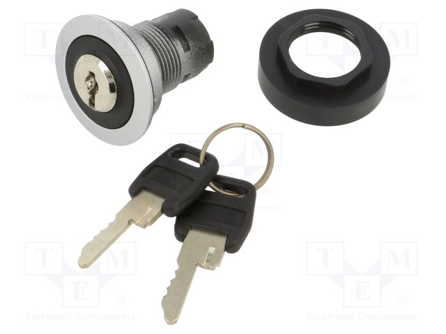 Switch: rotary with key; 22mm; Stabl.pos: 1; IP65; Pos: 2