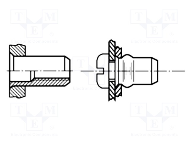 Rivet nuts; M4; aluminium; BN: 4576; Ømount.hole: 6.1mm; L: 13mm