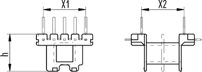 Coilformer: with pins; Application: E32/16/9-3C90,E32/16/9-3F3