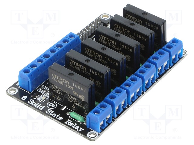 Module: relay; solid state relay; Channels: 6; 5VDC; max.240VAC; 2A