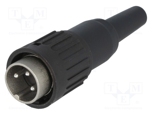 Plug; DIN; male; PIN: 3; straight; for cable; soldering; 300V; 5A