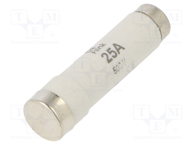 Fuse: fuse; quick blow; 25A; 500VAC; 500VDC; ceramic; DI; D