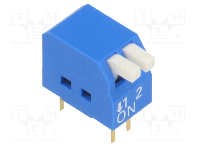 Switch: DIP-SWITCH; Poles number: 2; ON-OFF; 0.05A/12VDC; Pos: 2