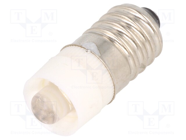 LED lamp; white; E10; 24VDC; 24VAC