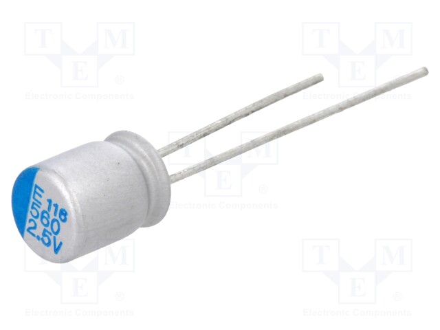 Capacitor: polymer; 560uF; 2.5VDC; ESR: 7mΩ; THT; ±20%; -55÷105°C