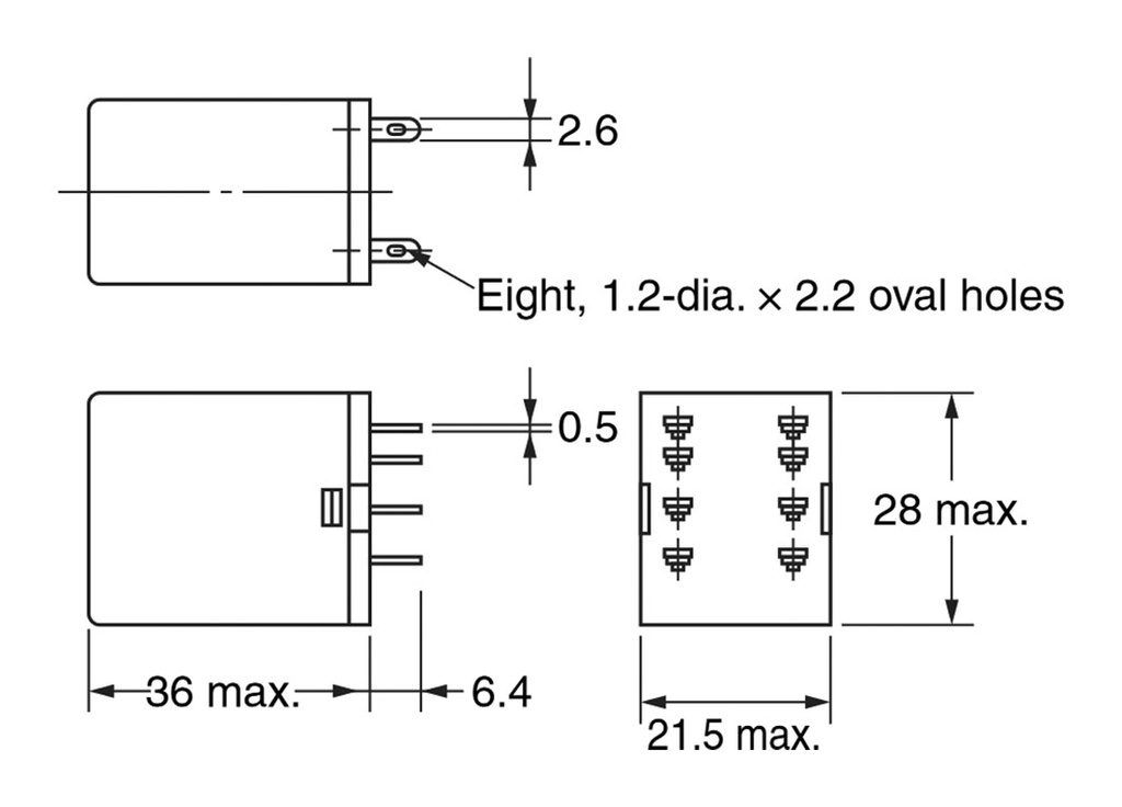 Relay: electromagnetic; DPDT; Ucoil: 12VAC; Icontacts max: 10A