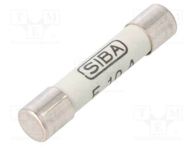 Fuse: fuse; quick blow; 10A; 500VAC; cylindrical; 6,3x32mm; brass