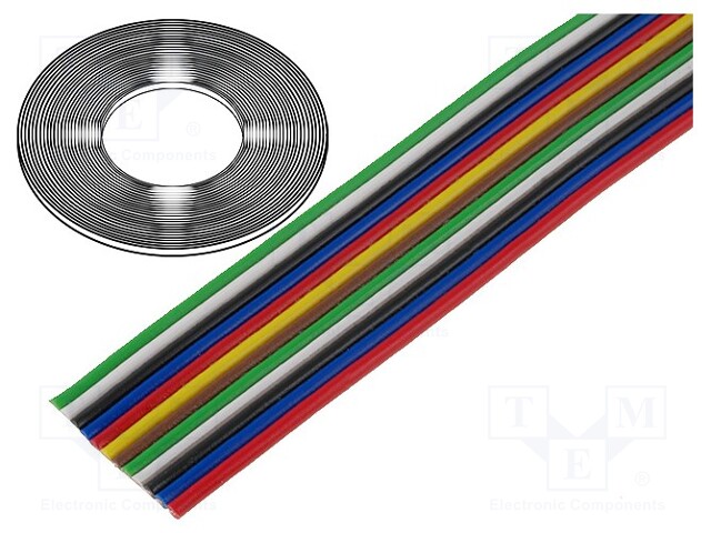 Wire: ribbon; stranded; Cu; 12x0,5mm2; unshielded; PVC; 150V; 50m