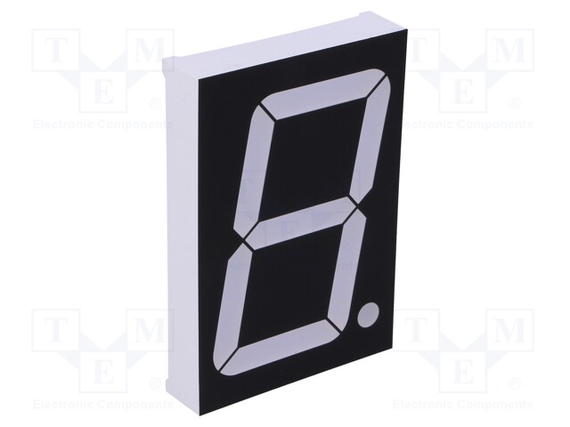 Display: LED; 7-segment; 56mm; 2.3"; No.char: 1; yellow-green; 50mcd