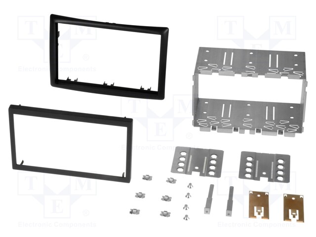 Radio mounting frame; Renault; 2 DIN; black