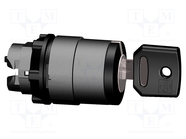 Switch: rotary with key; 22mm; black; Illumin: none; IP66; Ø22mm