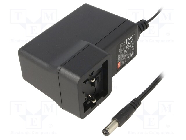 Power supply: switched-mode; 24VDC; 1.67A; Out: 5,5/2,1; 40W; 89%