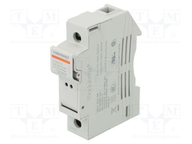 Fuse base; 10x38mm; for DIN rail mounting; 690V; Poles: 1; IP20