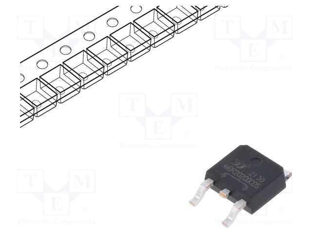 Diode: Schottky rectifying; SMD; 200V; 20A; Ufmax: 0.9V; TO252