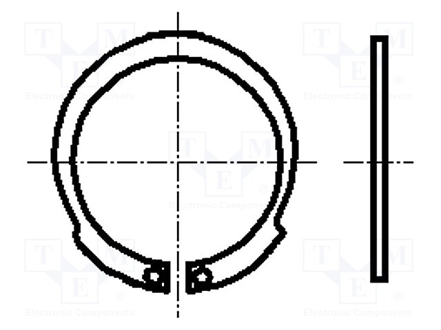 Protective ring; spring steel; Shaft dia: 20mm; BN: 830; D: 1mm