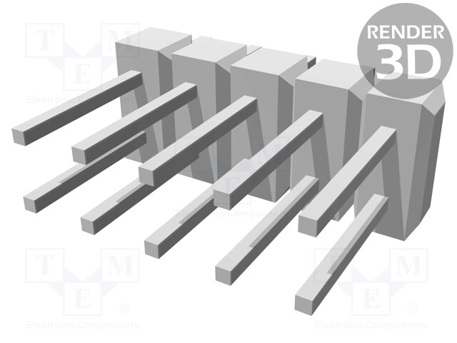 Pin header; pin strips; C-Grid; male; PIN: 10; straight; 2.54mm; THT