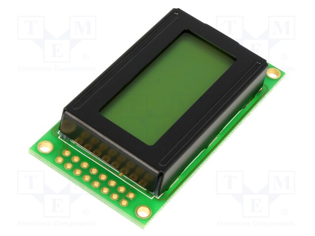 Display: LCD; alphanumeric; STN Positive; 8x2; 58x32x13mm; LED