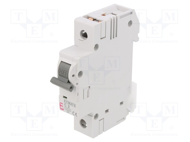 Circuit breaker; 230/400VAC; Inom: 2A; Poles: 1; DIN; Charact: C; 6kA