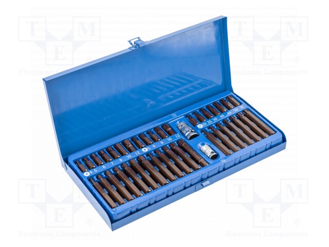 Kit: screwdriver bits; hex key,spline (12-angles),Torx®; 40pcs.