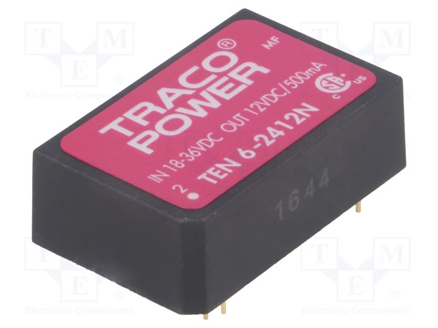 Converter: DC/DC; 6W; Uin: 18÷36V; 12VDC; Iout: 500mA; DIP24; 13g