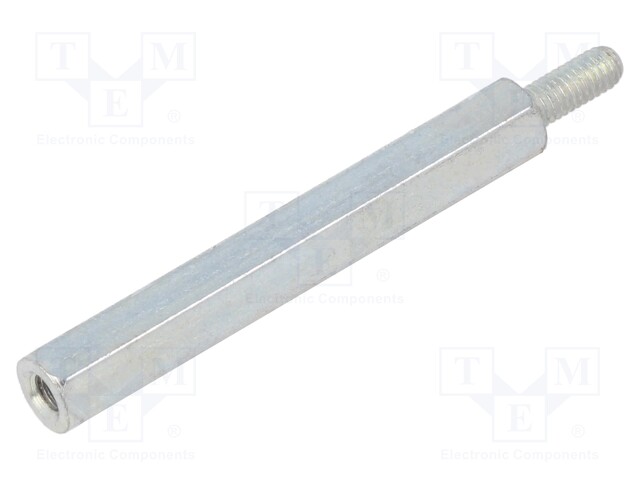 Screwed spacer sleeve; 50mm; Int.thread: M4; Ext.thread: M4