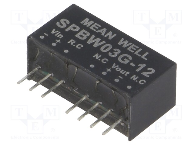 Converter: DC/DC; 3W; Uin: 18÷75V; 12VDC; Iout: 0÷250mA; SIP8; 4.8g