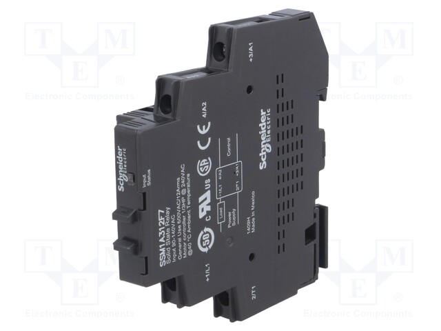 Relay: solid state; Ucntrl: 90÷140VAC; 12A; 48÷600VAC; DIN; 18mm