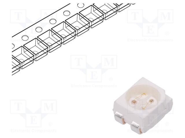 LED; SMD; 3528,PLCC4; red/yellow; 3.5x2.8x1.9mm; 120°; 2.2÷2.6V