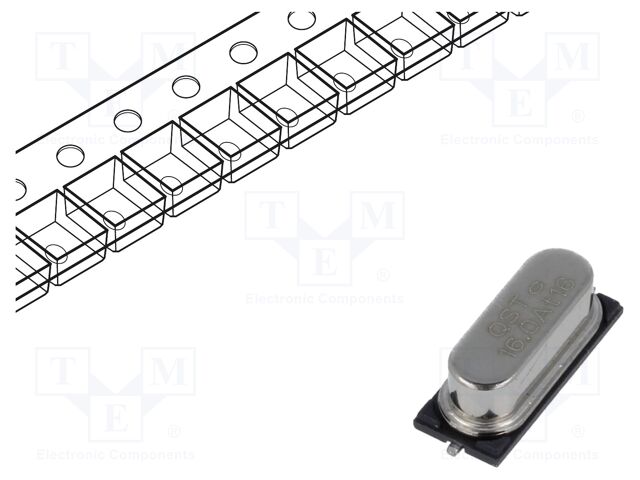 Resonator: quartz; 16MHz; 18pF; SMD; 12.7x4.8x3.8mm; 30%