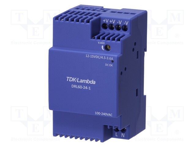 Power supply: switched-mode; 54W; 12VDC; 4.5A; 85÷264VAC; 200g