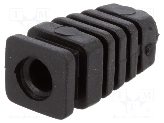 Strain relief; rubber; L: 26mm; black; Panel thick: max.2.7mm