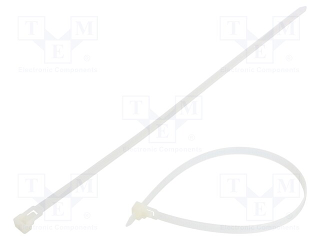 Cable tie; multi use; L: 350mm; W: 7.6mm; polyamide; 222N; natural