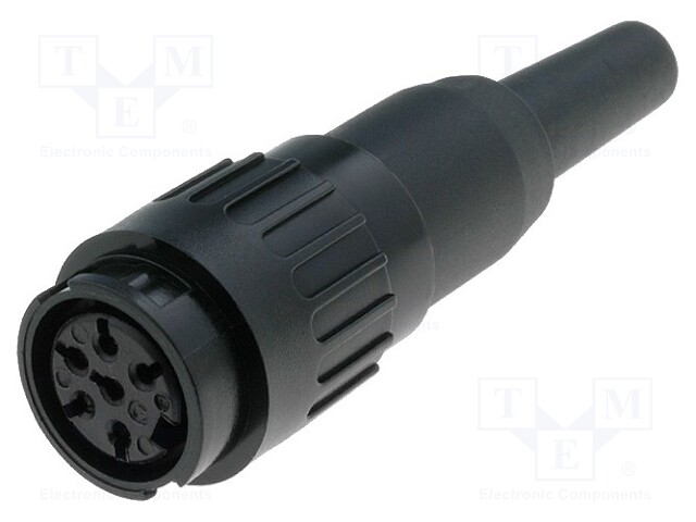 Plug; DIN; female; PIN: 6; straight; for cable; soldering; 300V; 5A