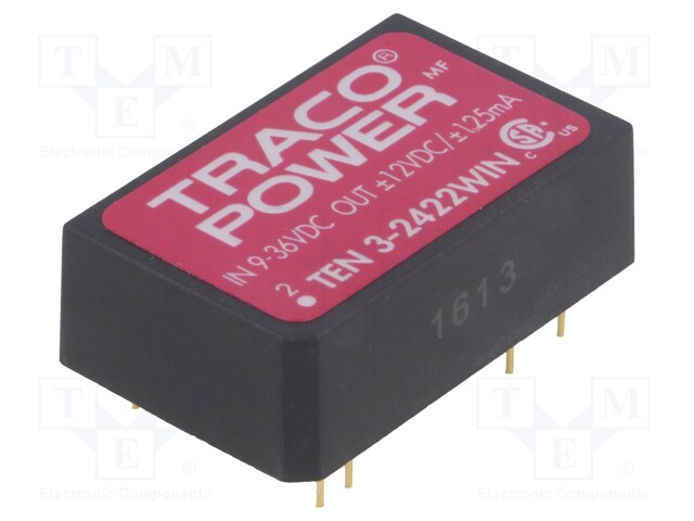 Converter: DC/DC; 3W; Uin: 9÷36V; Uout: 12VDC; Uout2: -12VDC; DIP24