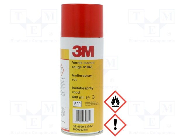 Insulation coating; red; spray; 400ml; Series: 16xx; 15min