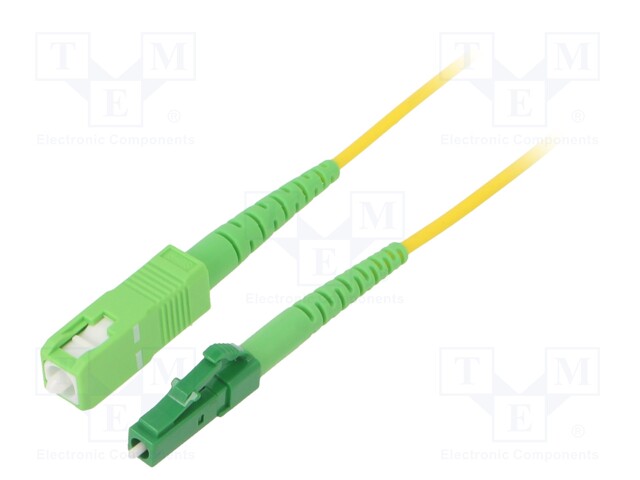 Fiber patch cord; OS2; LC/APC,SC/APC; 5m; LSZH; yellow; Øcable: 2mm