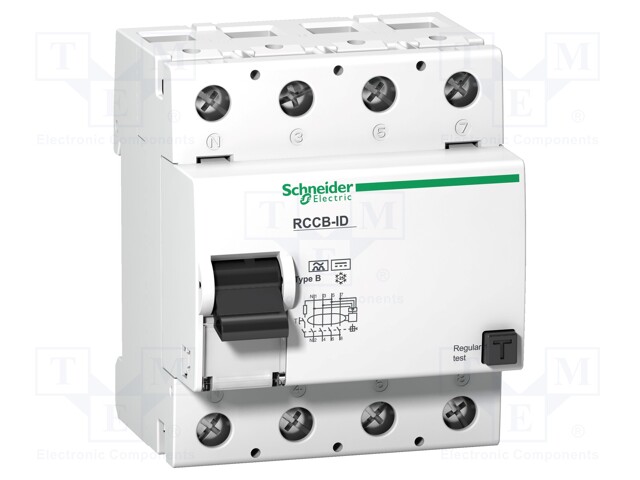 RCD breaker; Inom: 125A; Ires: 300mA; Poles: 4; 230/400VAC; IP20; RCD