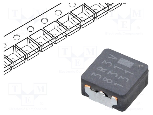 Inductor: wire; SMD; 3.3uH; 5A; 24.1mΩ; 6.4x6x3mm; ±20%; -55÷155°C