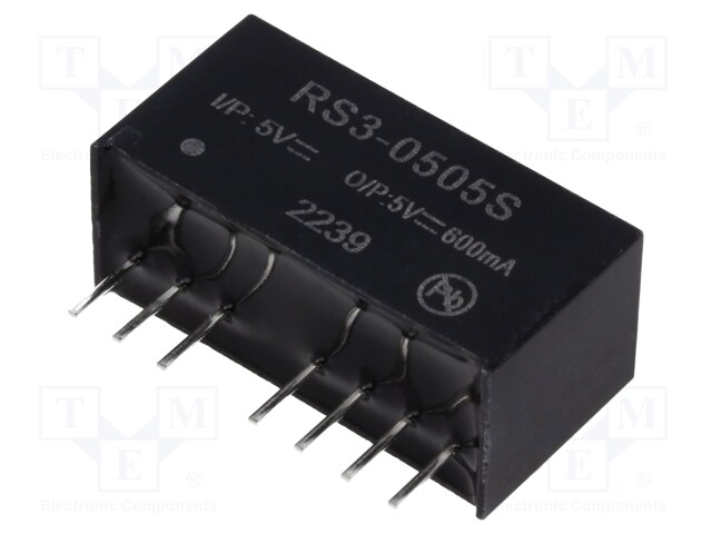 Converter: DC/DC; 3W; Uin: 4.5÷9V; Uout: 5VDC; Iout: 600mA; SIP8; 4.7g