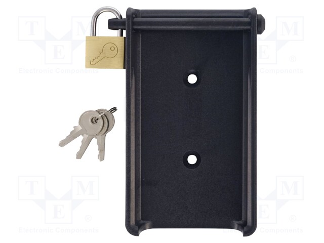 Wall mounting element; Equipment: lock; black