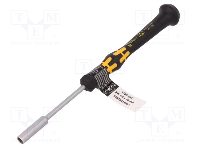 Screwdriver; hex socket; precision,ESD; Blade length: 60mm