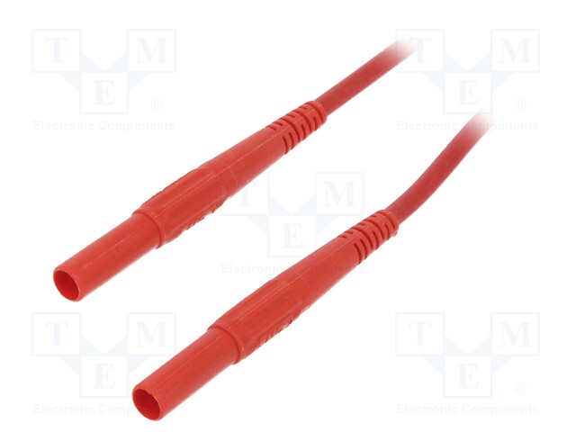 Test lead; silicone; 1.5m; red; 32A; Plating: nickel plated