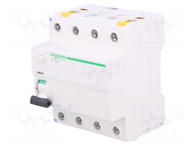 RCD breaker; Inom: 63A; Ires: 300mA; Poles: 4; 400V; Mounting: DIN