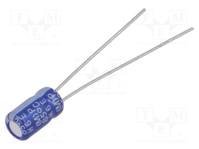 Capacitor: electrolytic; THT; 4.7uF; 63VDC; Ø4x7mm; Pitch: 1.5mm