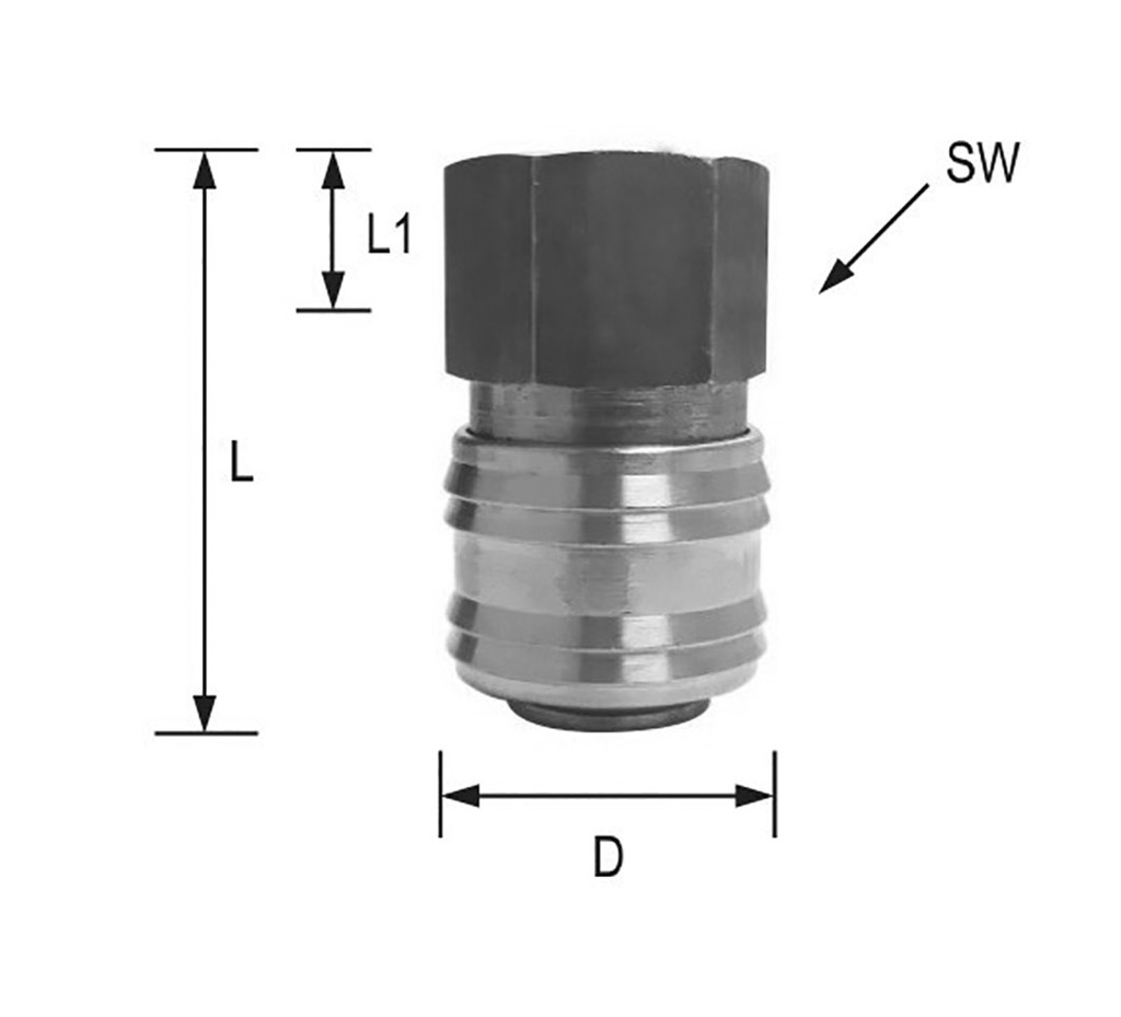 Quick connection coupling; straight; 35bar; Mat: brass; Seal: NBR