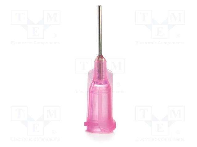 Dispensing Tip, Needle, Stainless Steel, TE Series, Pink, 1 ", 50 Pack