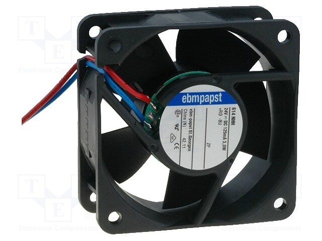 Fan: DC; axial; 24VDC; 60x60x25mm; 56m3/h; 41dBA; Vapo; 6850rpm