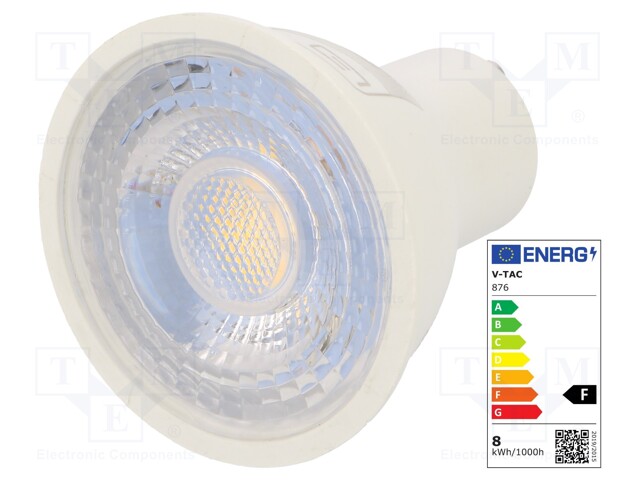 LED lamp; neutral white; GU10; 220/240VAC; 720lm; 8W; 38°; 4000K